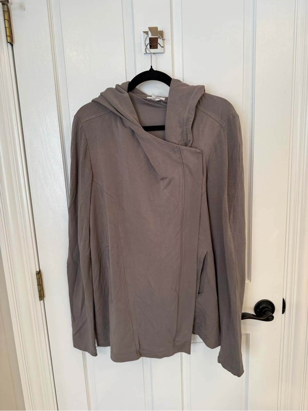 Helmet Lang Hooded Asymmetric Zip Jacket - Taupe